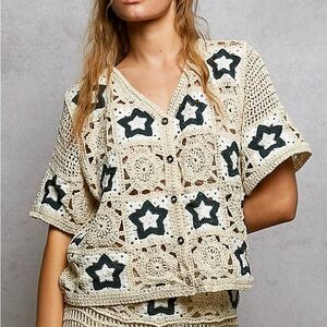 POL Crochet Star Pattern Top